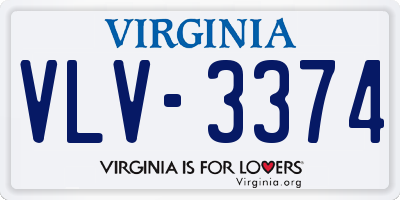 VA license plate VLV3374
