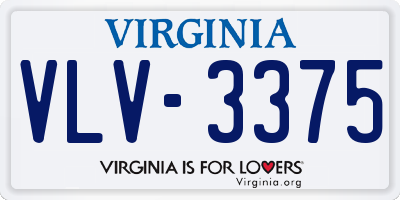 VA license plate VLV3375