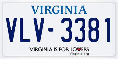 VA license plate VLV3381