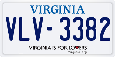 VA license plate VLV3382