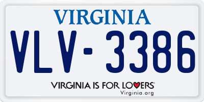 VA license plate VLV3386