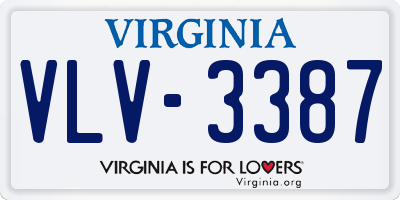 VA license plate VLV3387