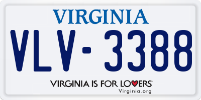 VA license plate VLV3388