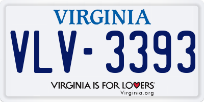 VA license plate VLV3393