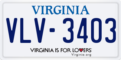 VA license plate VLV3403