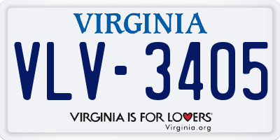 VA license plate VLV3405