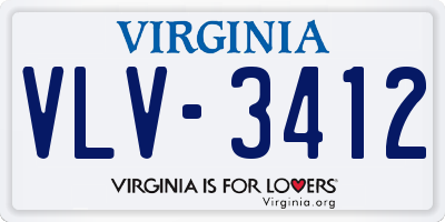 VA license plate VLV3412