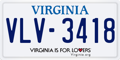 VA license plate VLV3418