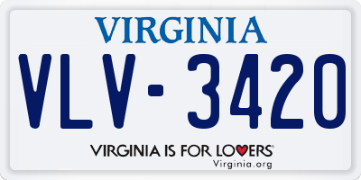 VA license plate VLV3420