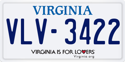 VA license plate VLV3422