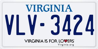 VA license plate VLV3424