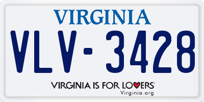 VA license plate VLV3428