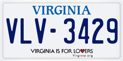 VA license plate VLV3429