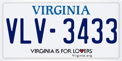 VA license plate VLV3433