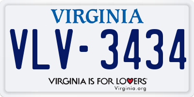 VA license plate VLV3434