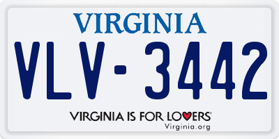 VA license plate VLV3442