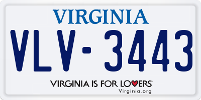 VA license plate VLV3443