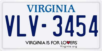 VA license plate VLV3454