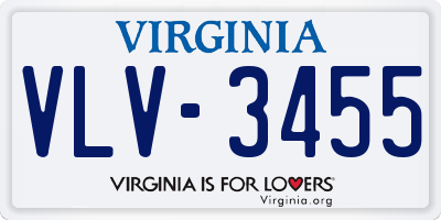 VA license plate VLV3455