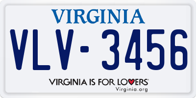 VA license plate VLV3456