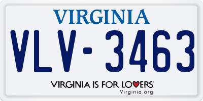 VA license plate VLV3463