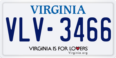 VA license plate VLV3466