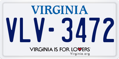 VA license plate VLV3472