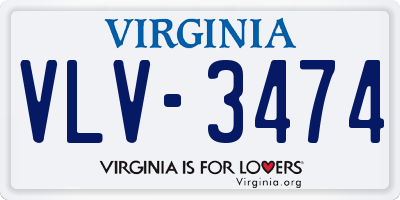 VA license plate VLV3474