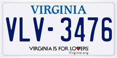 VA license plate VLV3476