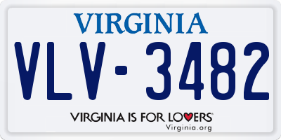 VA license plate VLV3482