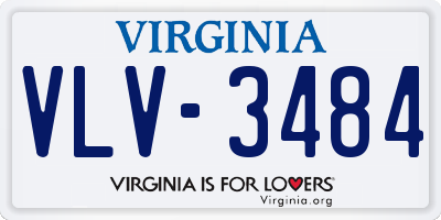 VA license plate VLV3484