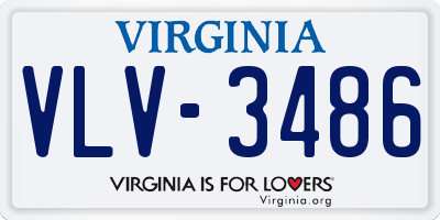 VA license plate VLV3486