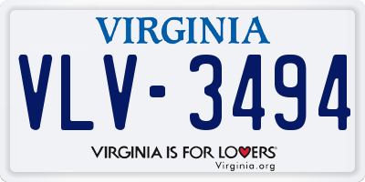 VA license plate VLV3494