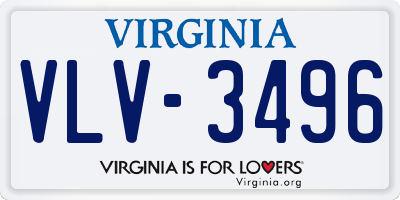 VA license plate VLV3496