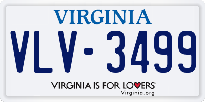 VA license plate VLV3499