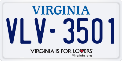 VA license plate VLV3501