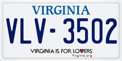 VA license plate VLV3502