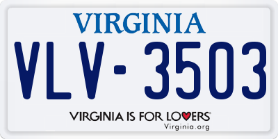 VA license plate VLV3503