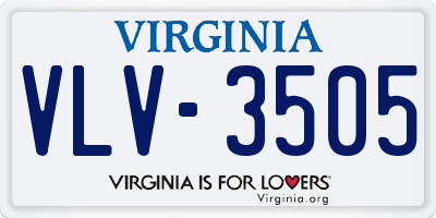 VA license plate VLV3505