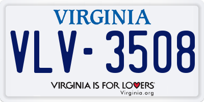 VA license plate VLV3508