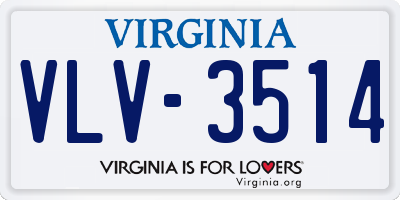 VA license plate VLV3514