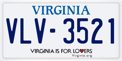 VA license plate VLV3521