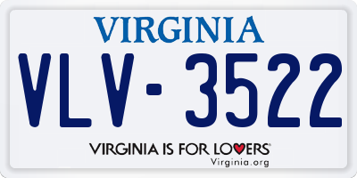 VA license plate VLV3522