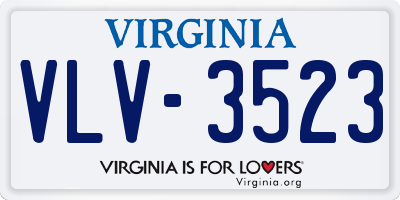 VA license plate VLV3523