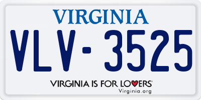 VA license plate VLV3525