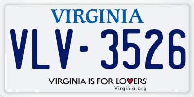 VA license plate VLV3526