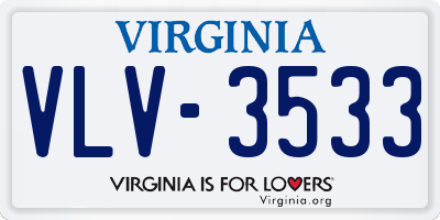 VA license plate VLV3533