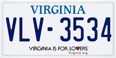 VA license plate VLV3534