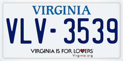 VA license plate VLV3539