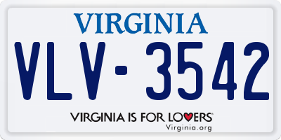 VA license plate VLV3542